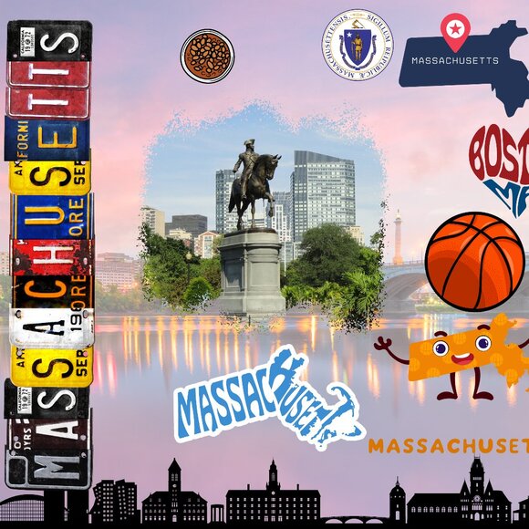 Massachusetts Tumbler, Massachusetts Travel Mug, 20oz Skinny Tumbler - Picture 2 of 7